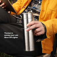 500ml Titane Tasse Isolée Sous Vide Double Paroi Cadeaux D'affaires Thermos Thermique Flocon De Neige En Métal Titane Bouteille D'eau