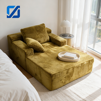 Canapé convertible en velours côtelé tufté, personnalisable pour appartements, salons, villas et hôtels – Vente en gros