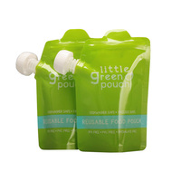 Pochette souple réutilisable avec bec verseur pour aliments complémentaires pour bébé, personnalisable avec logo, pour liquides, boissons et lait