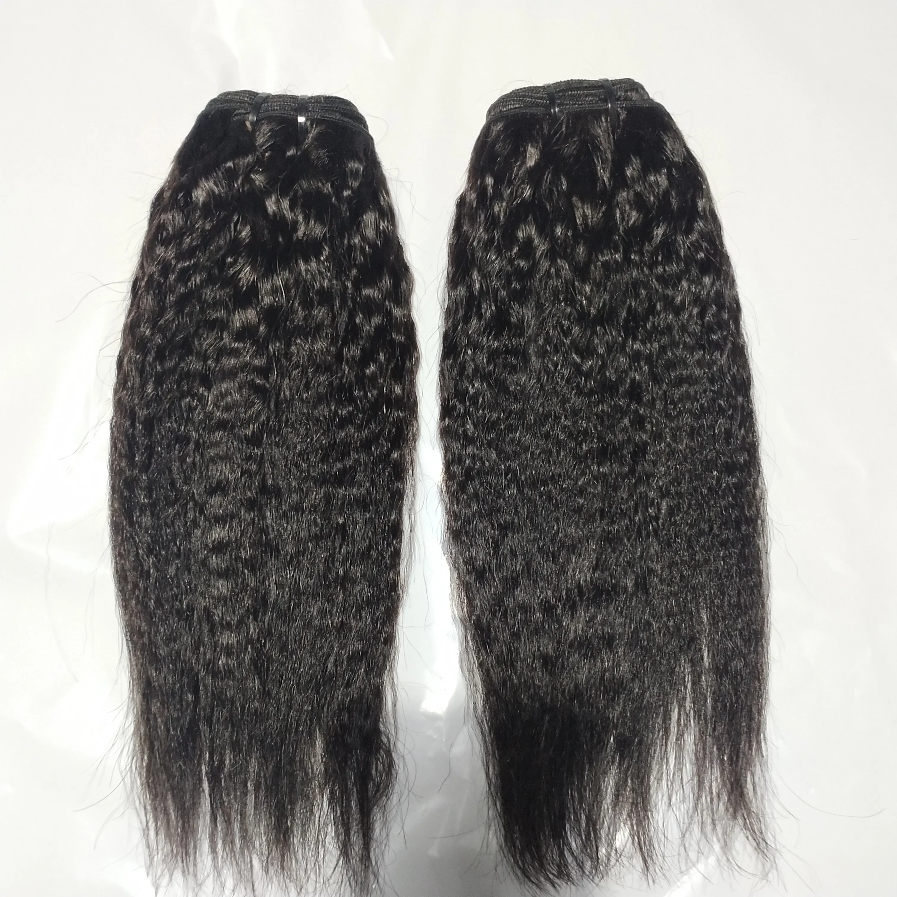Yaki Kinky Straight Virgin Brazilian 100% Wholesale Price Remy cuticle aligned virgin raw Human Hair Weave Extensions Bundle