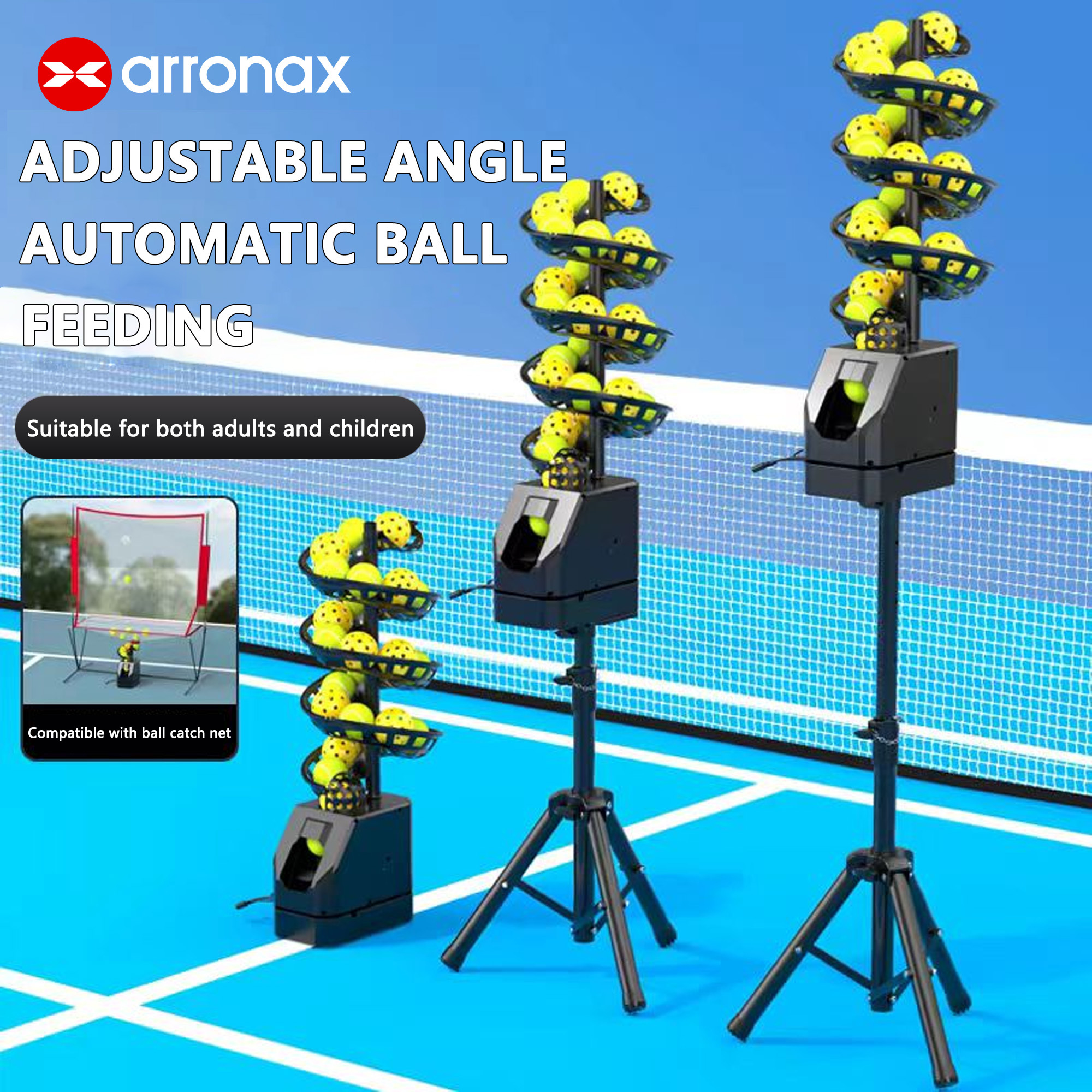 Arronax Pickleball Serving Machine Lightweight One-hand Grip for Amateur Hobbyists