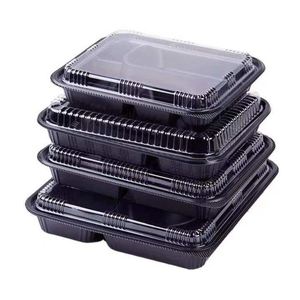 Conteneurs alimentaires rectangulaires personnalisés avec logo, 38/58 oz, étanches, jetables, biodégradables - Product Image 1