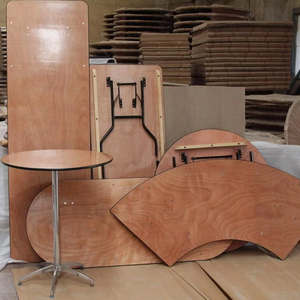 โต๊ะอาหารสี่เหลี่ยมผืนผ้าไม้ ชุดห้องประชุมโรงแรมสำหรับงานเลี้ยง โต๊ะพับได้ขนาด 6 ฟุต 8 ฟุต พร้อมเก้าอี้ โต๊ะพับสำหรับครัว - Product Image 1