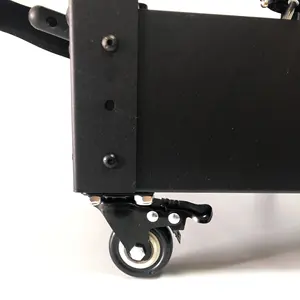 Трехуровневая металлическая тележка на колесиках для ремонта автомобиля
