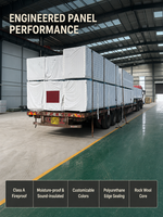 Panel Sandwich Logam Rock Wool Berlapis Polyurethane Industri untuk Dinding dan Atap Gudang, Tahan Api, Pasokan Langsung Pabrik