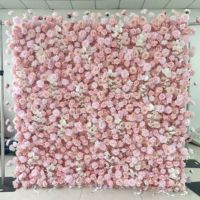 Personnalisé Rose 3d Noir Fleur Mur Décoratif Mariage Fleur Artificielle Soie Panneau Mural Toile de Fond Pièce Maîtresse Fleur