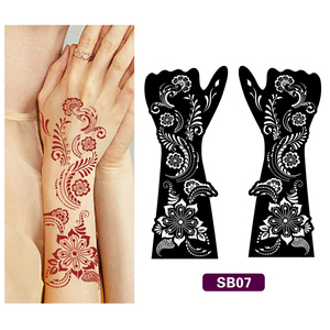Pochoirs de tatouage au henné OEM, motifs de dentelle sexy pour le corps, tatouages temporaires au henné noir pour femmes, vente en gros, modèles SS1001RL-SS1012RL - Product Image 1