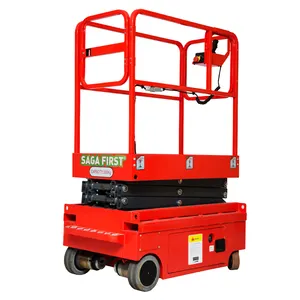 Kleine Liften <span class=keywords><strong>Platform</strong></span> Volledige Elektrische Hydraulische Luchtfoto <span class=keywords><strong>Ladder</strong></span> Een Man Draagbare Schaarlift Voor Magazijn - Product Image 1