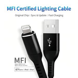 Cable de Carga Rápida con Trenzado de Nailon Dairle, Cable de Carga Móvil de Alta Velocidad de Datos, Certificado MFi, USB a Lightning - Product Image 2