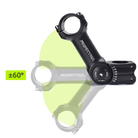 Potence VTT Réglable 25.4/31.8mm - Rallonge de Guidon à Angle de 60° pour Vélos de Montagne | Potence en Alliage d'Aluminium 6061 à Hauteur Réglable