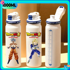 Borraccia da 1L in Plastica Bianca Opaca <span class=keywords><strong>Dragon</strong></span> <span class=keywords><strong>Ball</strong></span> <span class=keywords><strong>Z</strong></span> con Scala Graduata - Tazza Personalizzata di Son <span class=keywords><strong>Goku</strong></span> per Anime e Animazione - Product Image 2