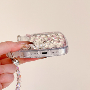 เคสโทรศัพท์มือถือดีไซน์กระเป๋าถือประดับคริสตัลหรูหรา รูปทรงอมยิ้ม ประดับเพชรและกลิตเตอร์ พร้อมสายคล้อง สำหรับ <span class=keywords><strong>iPhone</strong></span> 18 <span class=keywords><strong>Pro</strong></span> <span class=keywords><strong>Max</strong></span> - Product Image 3
