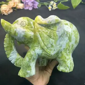 Atacado Natural Xiuyan Jade Cura Pedras Alta Qualidade Nephrite Elefante Para Presente