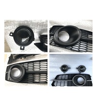 1 Paire de Grilles de Phares Antibrouillard A6 C7 Noir Brillant, Cache de Phare Antibrouillard Inférieur, Grille Nid d'Abeille pour Audi A6 C7 Sline 2014-2018