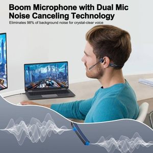 Auriculares de Conducción Ósea Inalámbricos con Micrófono con Cancelación de Ruido, Resistentes al Agua IPX6 para Negocios, Call Center y Oficina - Product Image 2