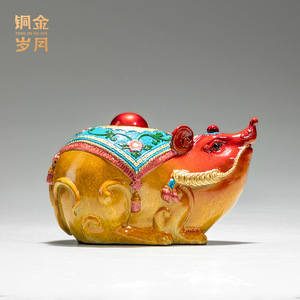 Adorno de cobre con forma de rata, decoración metálica del zodiaco para el hogar u oficina, regalo de Año Nuevo Chino, de Copper Art Workshop - Product Image 5