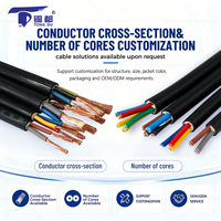 Câble électrique en cuivre RVV 5 conducteurs en PVC, câble flexible pour le câblage des centrales électriques, 5x4mm2 noir