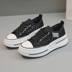 LYKU ZY5706 2026 New Mesh Women's Lace-up Round Head Summer Breathable Thick Sole Walking Casual Shoes Popular Versatile - Product Image 4