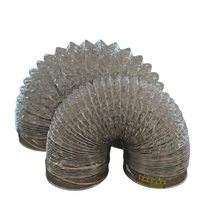 Tuyau flexible industriel HJSJ pour système de ventilation CVC, pleine taille, non isolé, en aluminium, à fixation murale