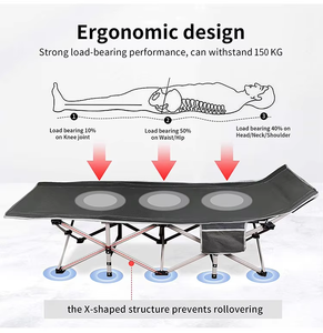 <span class=keywords><strong>Lettino</strong></span> Pieghevole in Metallo per <span class=keywords><strong>Campeggio</strong></span> all'Aperto con Schienale Regolabile e Materasso per Picnic e Uso in Parchi - Product Image 3