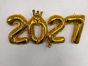 Palloncino Numerico 2027 in Pellicola di Alluminio, Design Corona Colorata Connessa, per <span class=keywords><strong>Capodanno</strong></span> - Product Image 3