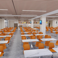 Mobilier luxueux pour restaurant et salle à manger table et chaise de cafétéria pour l'école ensemble de table multicouche 4 places pour le personnel de bureau de la cantine