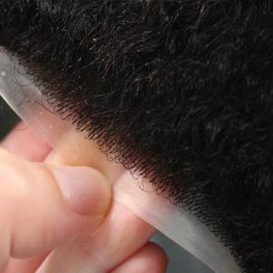 Cheveux toupet Afro 100% naturels, petite boucle, avec Base en <span class=keywords><strong>peau</strong></span> en Poly, 6mm 8mm 10mm 12mm 15mm, pour hommes noirs - Product Image 4