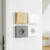 Ensemble de prises murales de style européen, luxe moderne, 10A 250V, matériau plastique imperméable, norme européenne, blanc or, avec WIFI