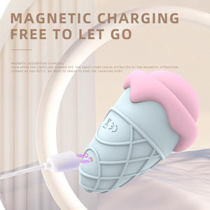 Masseur personnel en silicone inspiré de la crème glacée avec fonction d'aspiration, jouet intime pour adultes imperméable, vibromasseur clitoridien - Product Image 6