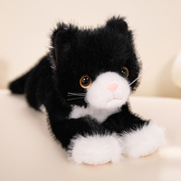 Mignon chat pondéré réaliste en peluche animal doux au toucher en peluche couché chat jouets poupées pondérées en peluche chat