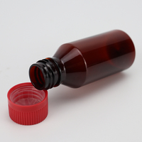 Tout nouveau 1oz vide ambre PET sirop contre la toux Wockhardt Quagen Tris Pai Akorn bouteille avec bouchon rouge CRC