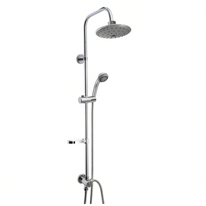 Colonne de douche chromée 98 cm de hauteur avec douchette et pommeau de douche pluie - Product Image 3