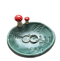 En gros, Plat à bagues en céramique émaillée, motif champignon, porte-bijoux décoratif, plateau en porcelaine, assiette de table, rétro traditionnel