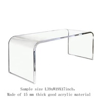 Table à manger d'extérieur et présentoir en acrylique transparent à 4 pieds, mobilier écologique