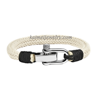 Vente chaude en acier inoxydable en forme d'arc fermoir de haute qualité U fermoir en fer à cheval fermoir d'extension corde tissée à la main Bracelet pour hommes