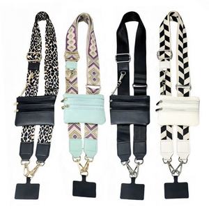 Cordón de teléfono cruzado de poliéster personalizado al por mayor con cremallera cartera duradera Correa universal para teléfono móvil monedero - Product Image 2