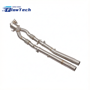 Downpipe FlowTech de alto flujo y rendimiento de 200 celdas con acabado pulido espejo y OPF para Audi RS3 2.5T 8Y - Product Image 3