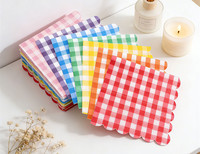 Serviettes de table jetables absorbantes 2 plis en papier Airlaid, en pâte de bois vierge, colorées, pliées carrées, gaufrées et imprimées au laser