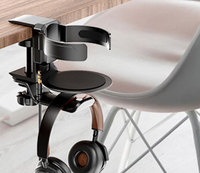 Support de tasse 2-en-1 en aluminium pour bureau avec support pour casque, anti-déversement, pour table de bureau
