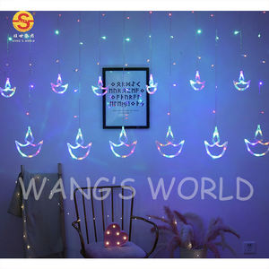 India <span class=keywords><strong>Diwali</strong></span> EID 2022 tirai jendela Ramadan lampu String dengan putih hangat dan LED multiwarna untuk dekorasi taman liburan - Product Image 6