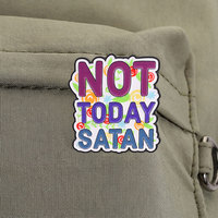 Broche en émail 'Not Today Satan' avec motif floral, en alliage de zinc, pour sac à dos, veste, chapeau, revers, accessoire de collection