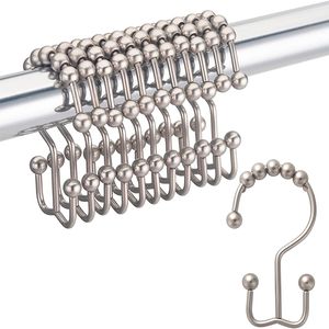 Anneaux pour <span class=keywords><strong>rideau</strong></span> <span class=keywords><strong>de</strong></span> <span class=keywords><strong>douche</strong></span> en nickel mat, tache douce, accessoires Clip <span class=keywords><strong>de</strong></span> <span class=keywords><strong>douche</strong></span>, Double crochets pour <span class=keywords><strong>rideau</strong></span> - Product Image 1