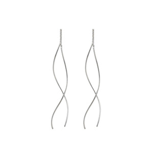 Pendientes Minimalistas de Doble Curva con Cadena en Forma de S, Hiperbola, Tono Oro y Plata, Joyería Geométrica al por Mayor para <span class=keywords><strong>Mujer</strong></span> - Product Image 4