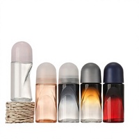 Flacon roll-on en verre de 50 ml pour déodorant avec diffuseur à bâtonnets, vente en gros, rechargeable, emballage de voyage, conteneur personnalisable, logo sur mesure, MOQ 10000 pièces