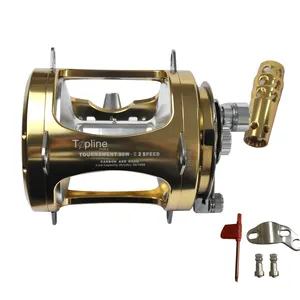 Big game tuna reel saltwater 2 speed Drag Power 45kg 80w deep sea boat fishing trolling reel