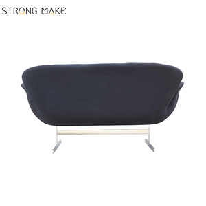 Al por mayor de alta calidad sofá conjunto de base de acero inoxidable de <span class=keywords><strong>2</strong></span> plazas negro sofá de tela - Product Image 4