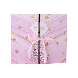 24-grid pink Foldable Christmas Compartment Self-erecting Blind <b>Box</b> with Four-color Printing and Embossing - Product Image 1