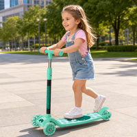 Trottinette à 3 roues pour enfants avec guidon en T réglable en hauteur et frein arrière pour garçons, filles et enfants