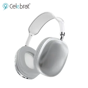 TWS P9 Headset earbud Stereo nirkabel, earphone HiFi dengan mikrofon penghilang kebisingan, Headphone Over-ear Gaming