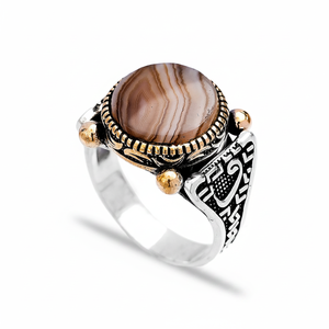 Oval Cut Agate Gemstone Authentic <b>Men</b> <b>Ring</b> Turkish Wholesale Handmade 925 Sterling Silver for <b>Men</b> - Product Image 2